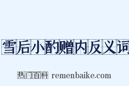 雪后小酌赠内反义词是什么意思的图片